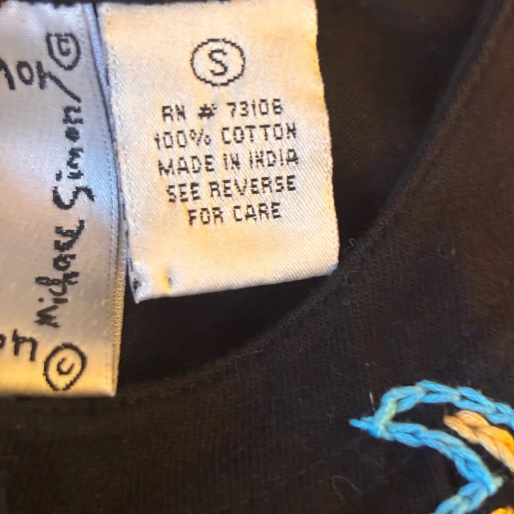 Michael Simon Lite Beach Theme Embroidered Cardigan Seashell Coastal Sweater Sm - Picture 10 of 10
